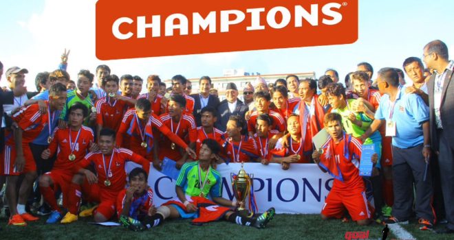 What a final: U-19 soccer team with their trophy