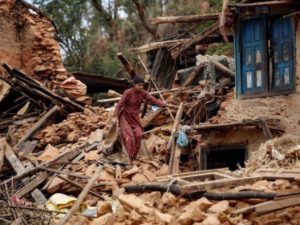 Not many local resources to pool: another remote village after the quake