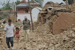 Logistical difficulties have only grown bigger: village street in Kavre district