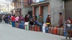 War-like shortage of fuel and basic goods due to the blockade are hitting students hard too: lining up for gas cylinders