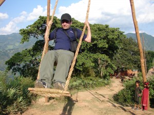 Swinging in a village during Dashain - Arun