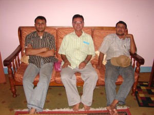 A typical scene in Nepali politics: MP at his home with two party workers from the constituency asking for help/benefits
