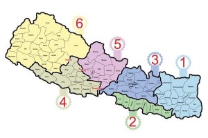 The six provinces as proposed by the four main parties 