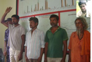 Kodai Harijan, 35, (far left) sacrificed his neigbours 10-year old son (right corner) to cure his own